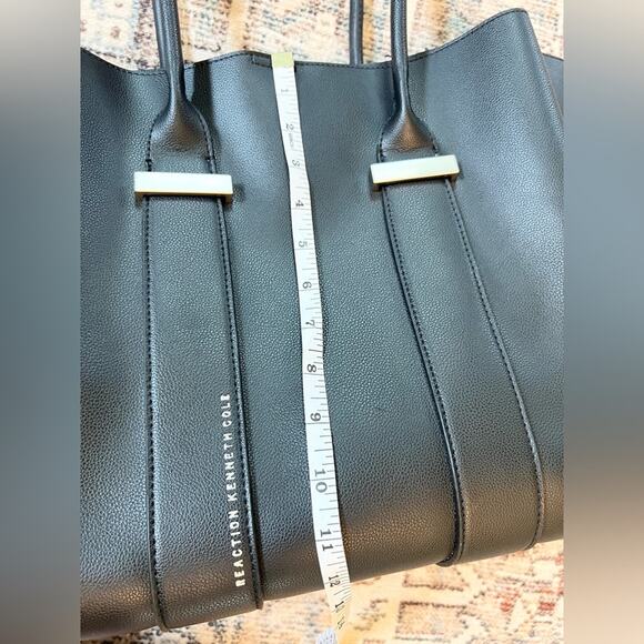 Kenneth Cole reaction XL tote black faux leather large school work laptop - Picture 10 of 11